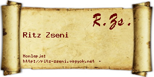 Ritz Zseni névjegykártya